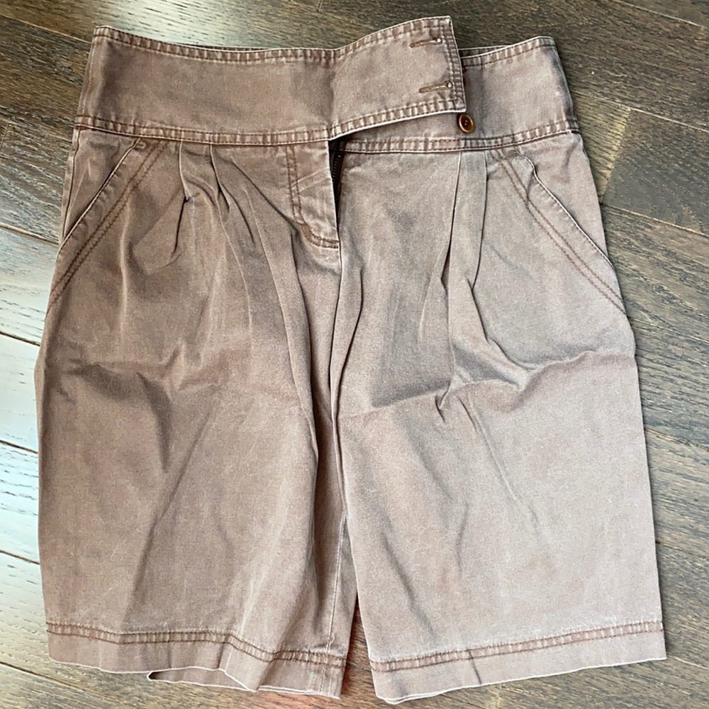 BCBGMaxAzria Midrise Brown Bermuda Shorts